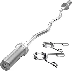 Barra W Olímpica Maciça Para Supino Musculação 1,2 Metros Com 2 Prisilhas