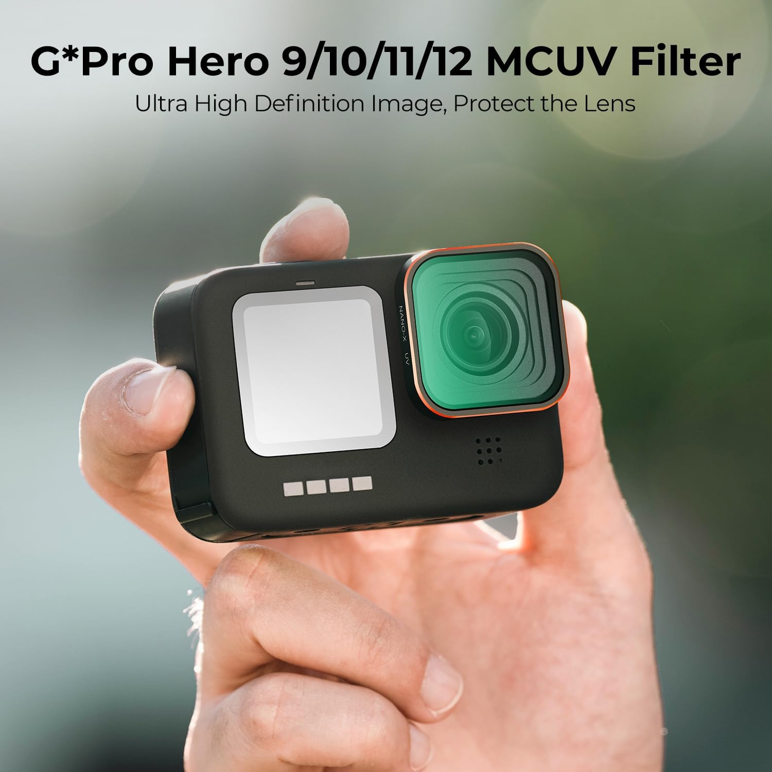 K&F CONCEPT UV Protection Camera Lens Filter Compatible with GoPro Hero 13 Hero12 Hero11, Hero10, Hero9 Black, with 28 Layer-Nano Coating, Top AGC Optical Glass Action Camera Filter