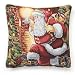 Violet Linen Decorative Christmas Tapestry Cushion Cover, 18" x 18"