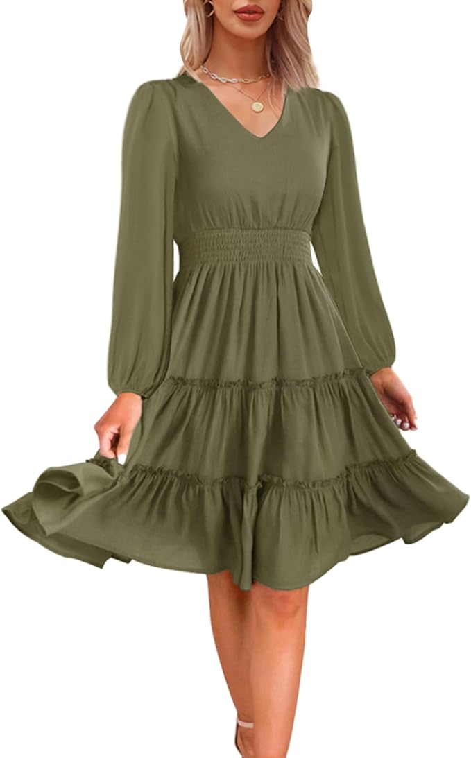 Casual Floral Print Dresses For Women 2024 Sping Summer Boho V Neck Loose A Line Dress Elegant Beach Party Dress Robe Femme