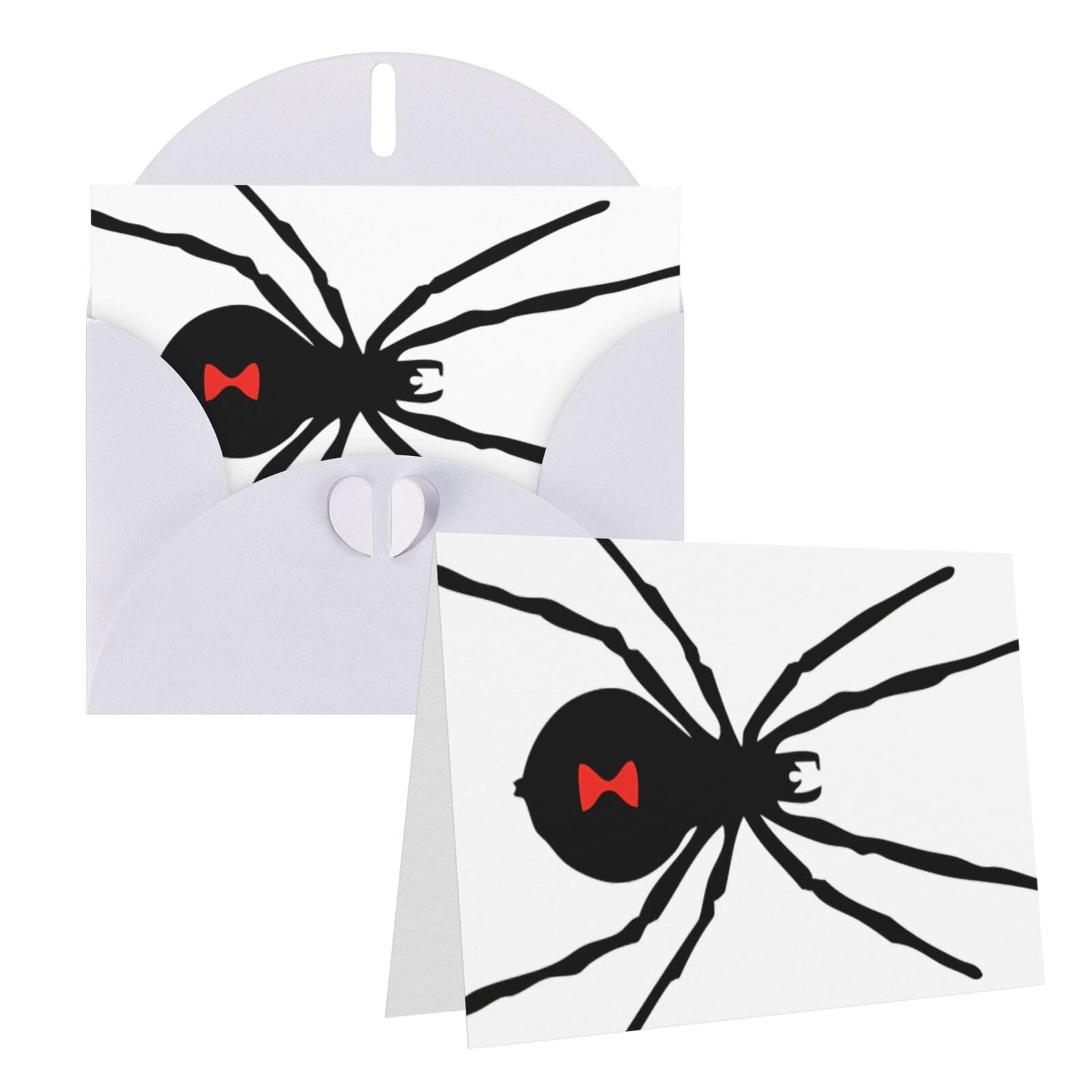 Greeting Cards, Black Spider Printed Blank Cards With Envelopes, Funny Thank You Cards, Happy Birthday Card For All Occasions, Birthday, Thank You, Wedding, 4 X 6 Inches - View #2