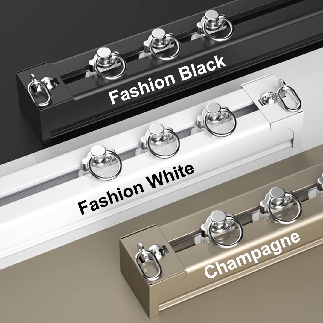 Support de tringle à rideaux durable en aluminium de 2 mm, support mural/plafond, réglable de 70 à 600 cm, blanc, parfait pour rideaux de 260 cm, support robuste pour décoration d'intérieur