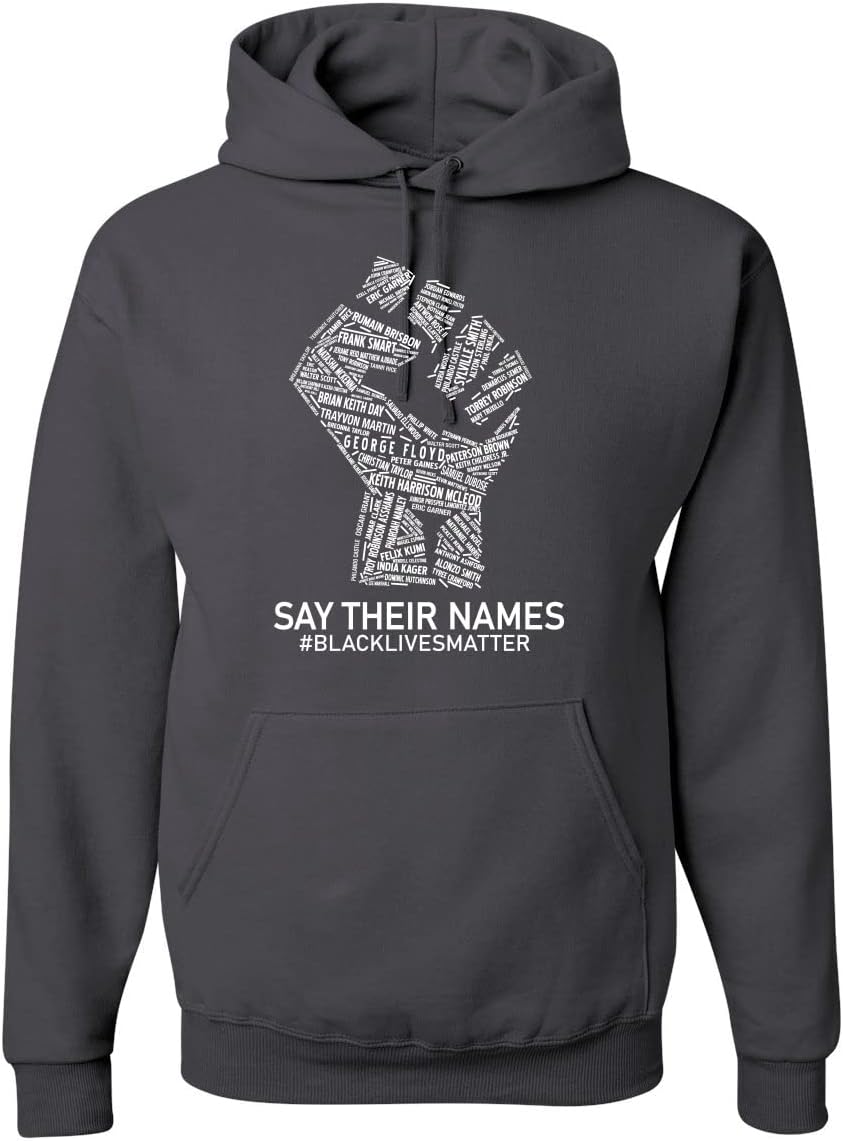 Wild Bobby Black Lives Matter Say Their Names BLM Victims Freedom Fist Black Pride Unisex Graphic Hoodie Sweatshirt
