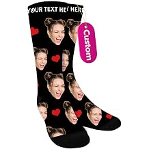 Bemaystar Custom Socks with Photo,Personalized Gifts for Men,Personalized Socks for Him Her