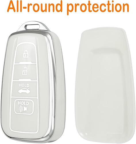 Miniatura 6 de Funda para llavero Toyota con llavero de cuero, TPU suave 34 botones Key Shell, compatible con RAV4 CHR Camry Corolla Highlander Sienna Avalon Prius