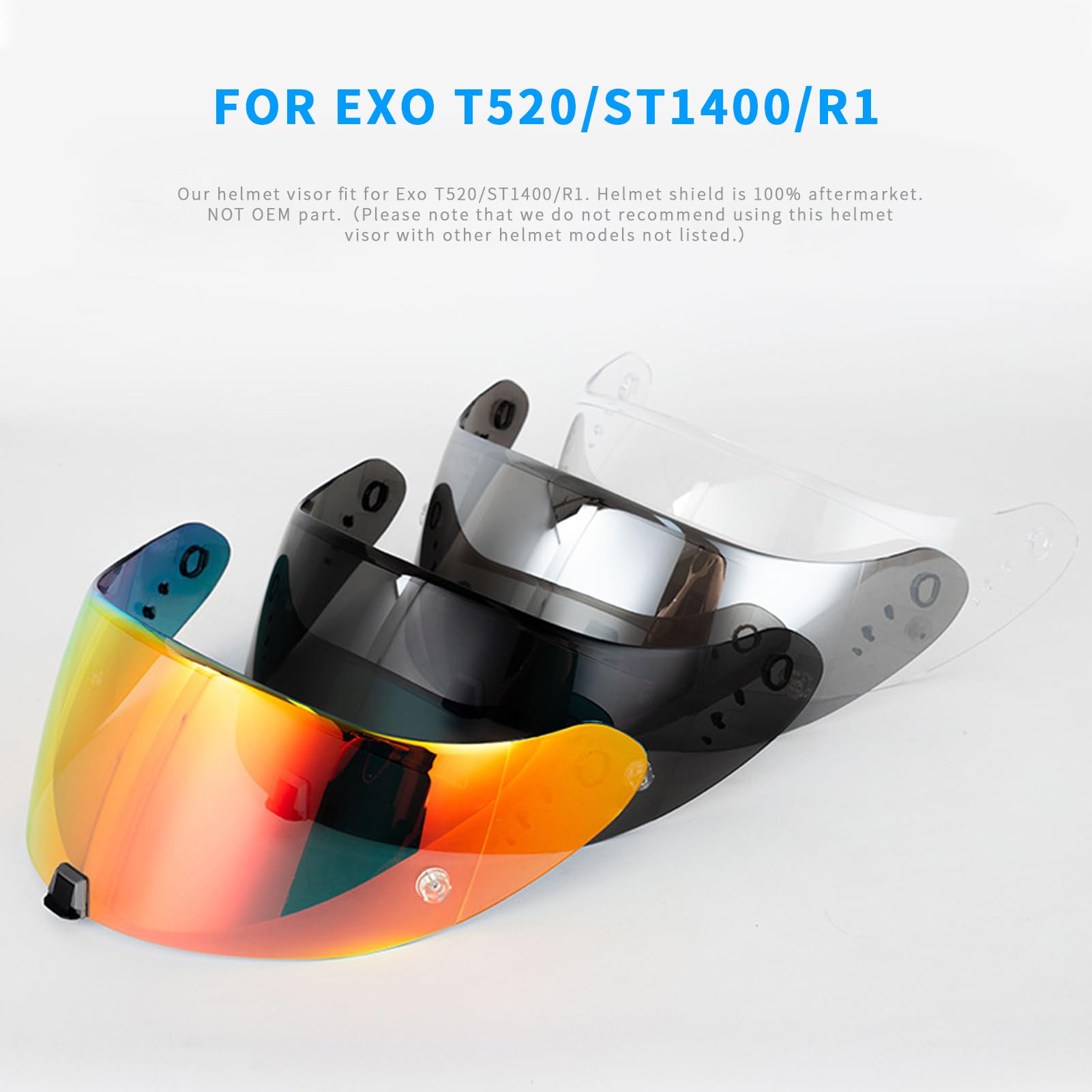 Visiera di ricambio per casco T520/St1400/R1, per Exo-T520 Exo-St1400 R1, protezione per il viso predisposta per pinlock, antigraffio, antiusura, antivento, universale, accessori per casco (blu
