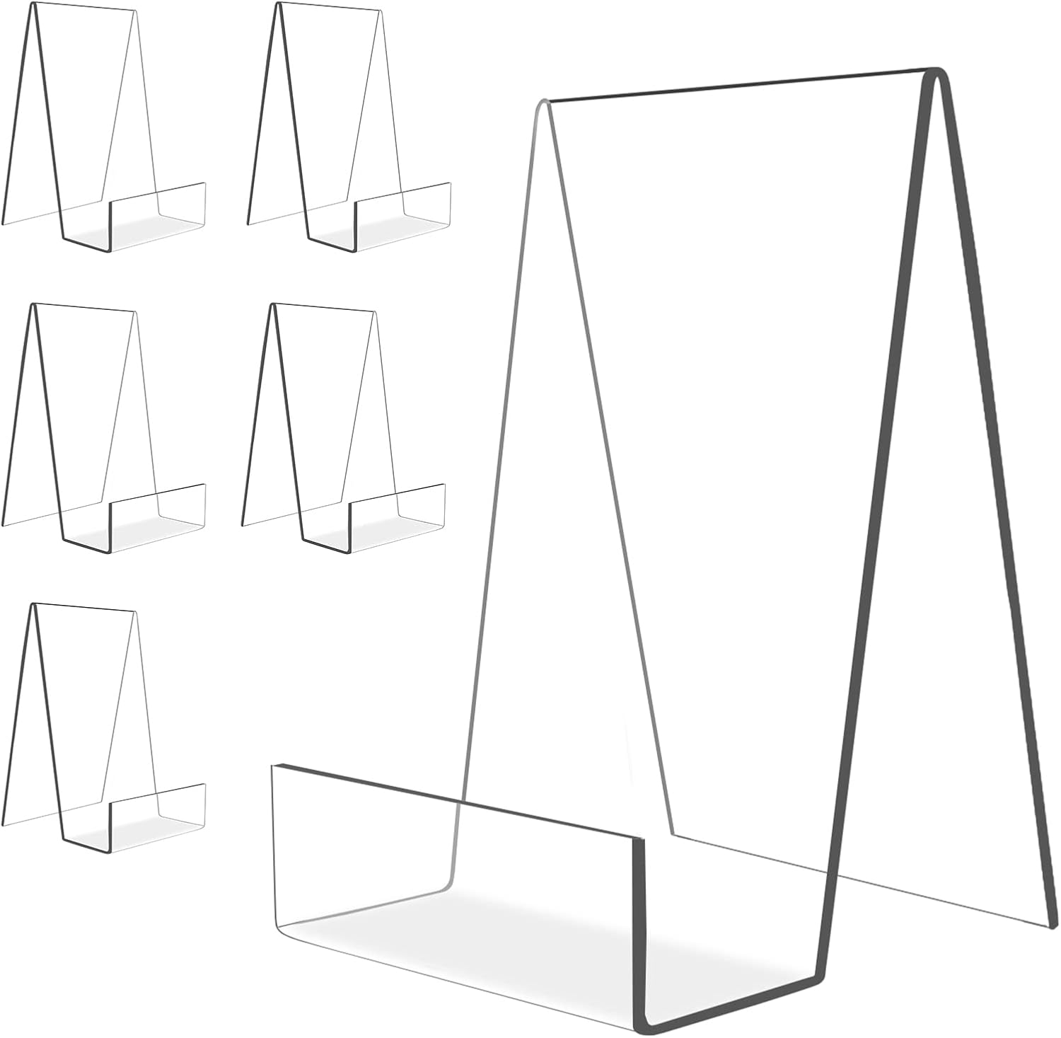 6'' x 4'' Acrylic Book Display Stand Clear Easel with Ledge