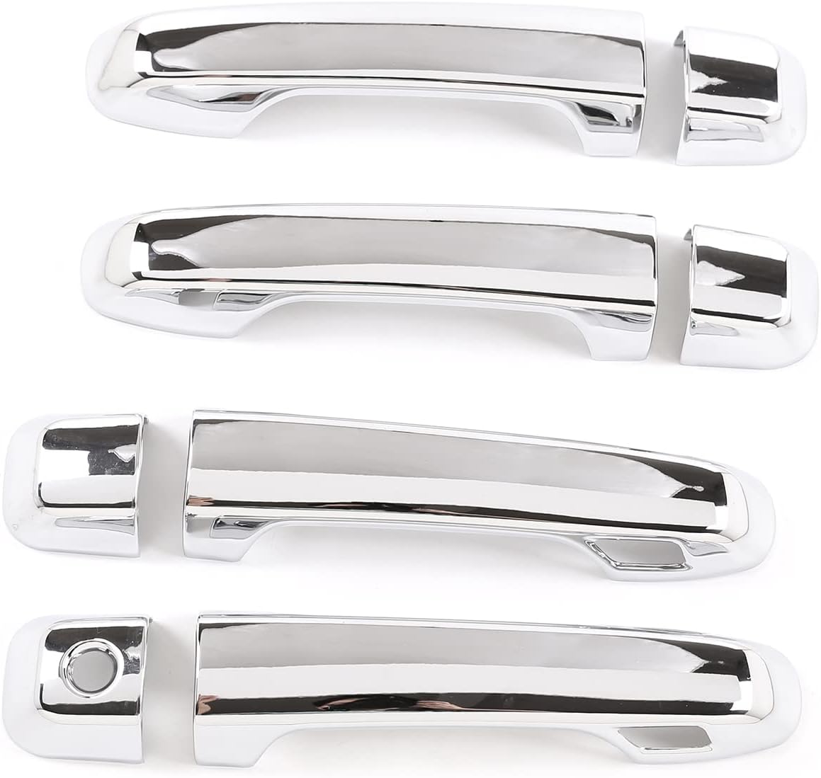 Car Door Handle Cover Trim 8Pcs Accessories for Toyota Land Cruiser Prado FJ150 150 2010 2011 2012 2013 2014 2015 2016 2017 2018 2019 (with 2 Smart Keyhole, Bright)