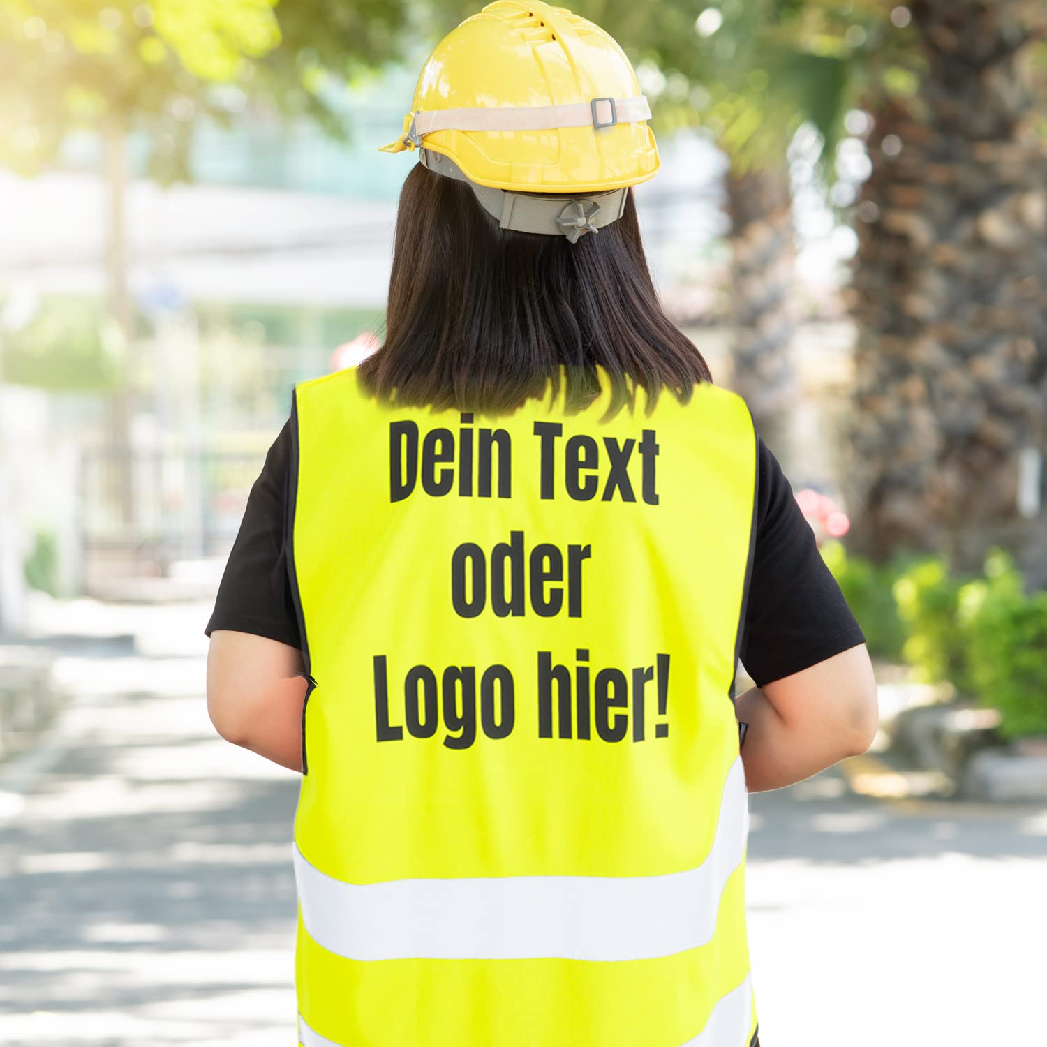 Warnwesten bedrucken lassen mit Ihrem Logo oder Text. Druck mit Hochwertiger Flex Folie, oder in Weiß Kein verwaschen vom Aufdruck möglich. In den Farben Orange und Gelb