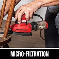 Vista 4 de SKIL SR232301 - Lijadora de detalles multifunción con cable con caja antipolvo de microfiltro, 3 accesorios adicionales y 12 hojas de lijado