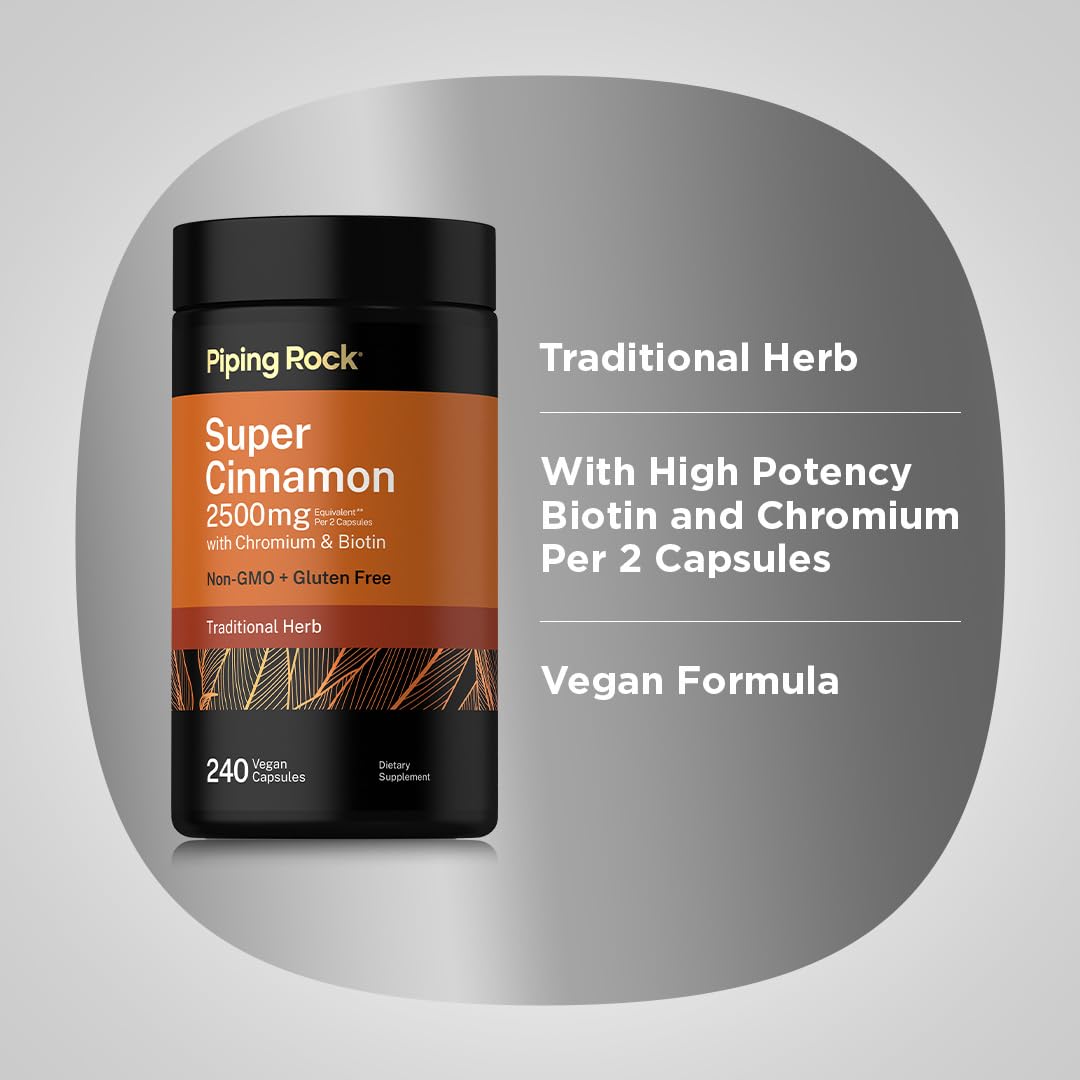Piping Rock Super Ceylon Cinnamon Complex Capsules | 240 Powder Pills — Amazon image 4