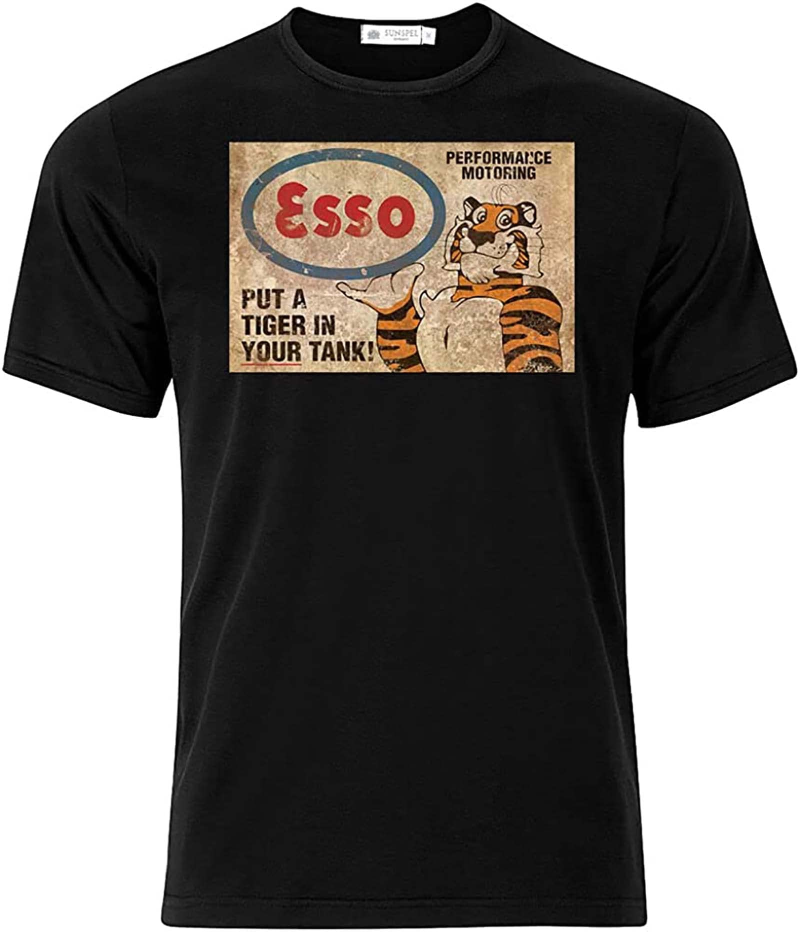 Esso Put A Tiger in Your Tank Graphic Cotton T Shirt Short & Long Sleevel Black