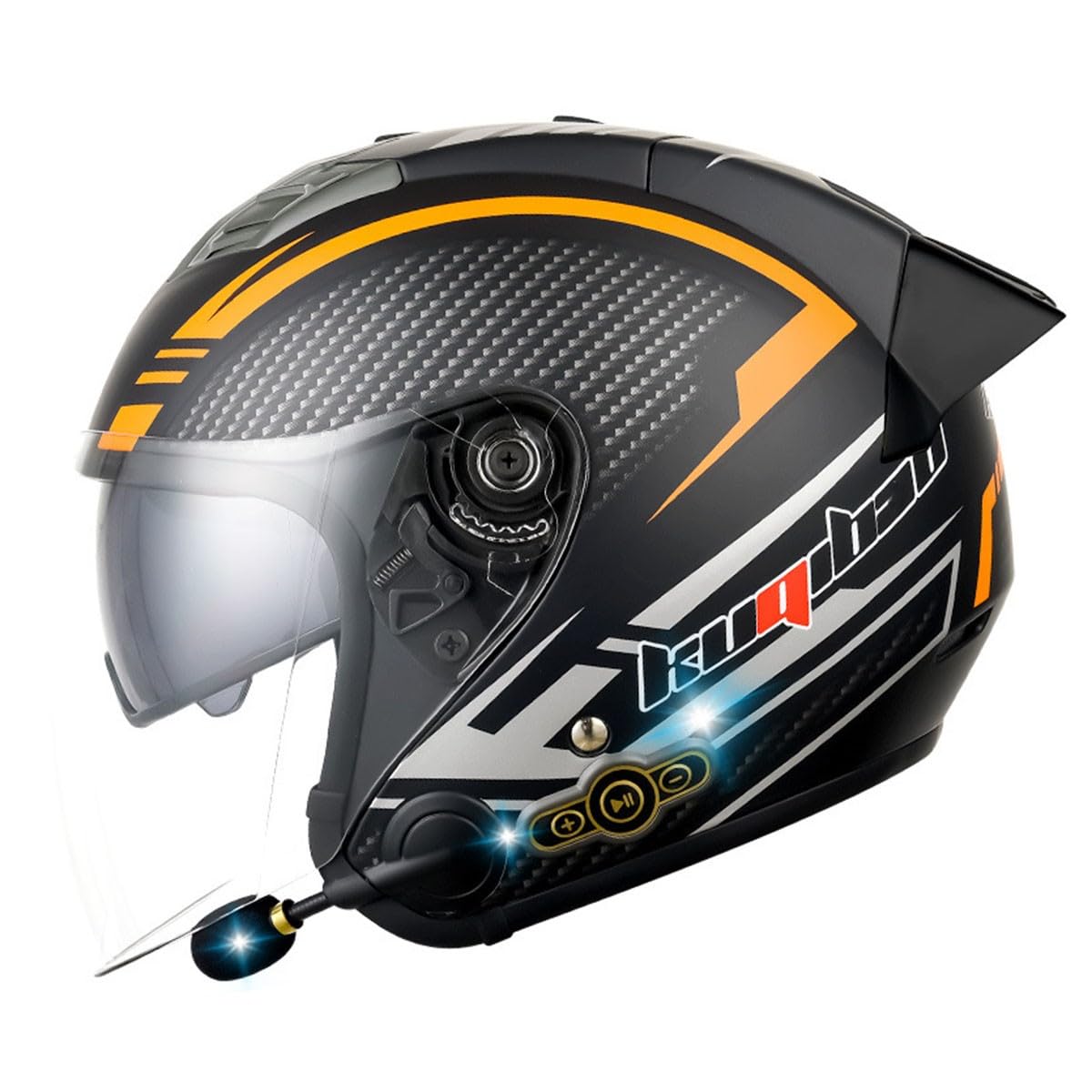 Bluetooth Caschi Jet E Demi-Jet Moto ECE Omologato 3/4 Casco Moto Aperto Con Doppia Visiera Caschi Cromwell Casco Anticollisione Di Sicurezza Per Scooter Chopper Cruiser