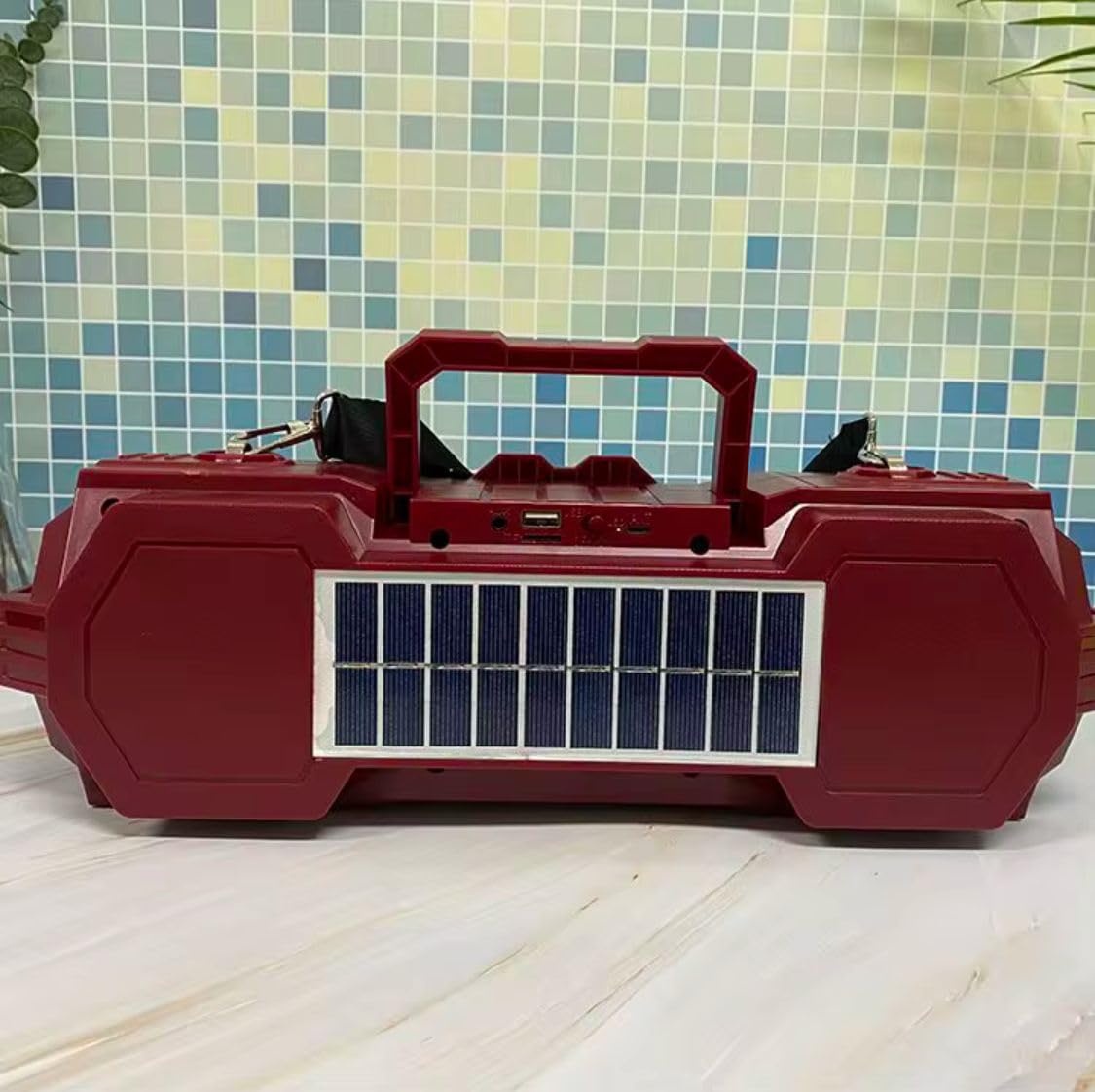 Generico CASSA BLUETOOTH SPEAKER PORTATILE RICARICABILE E SOLARE DA 20W CON RADIO FM USB