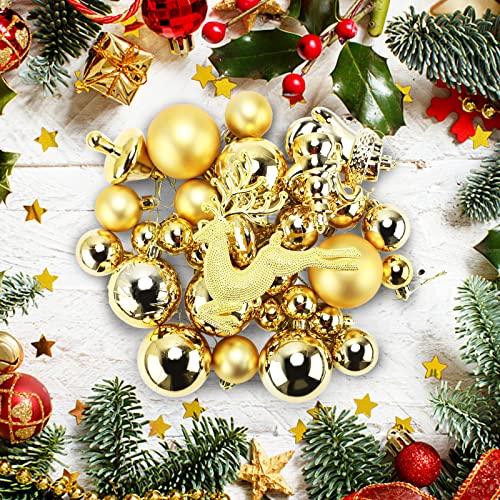Kerstballen, RANJIMA kerstballen 30 stuks, kerstballen set, kerstboom decoratie, kerstballen goud, kerstboom kerstballen goud plastic, kerstboom decoratie/kerstboom decoraties, ornamenten, geschenken - Image 4