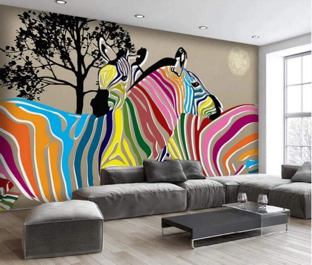 Decoración mural moderna 3D dormitorio pareja de animales caballo paisaje tv papel pintado papel pintado mural de la sala de estar-300cm×210cm
