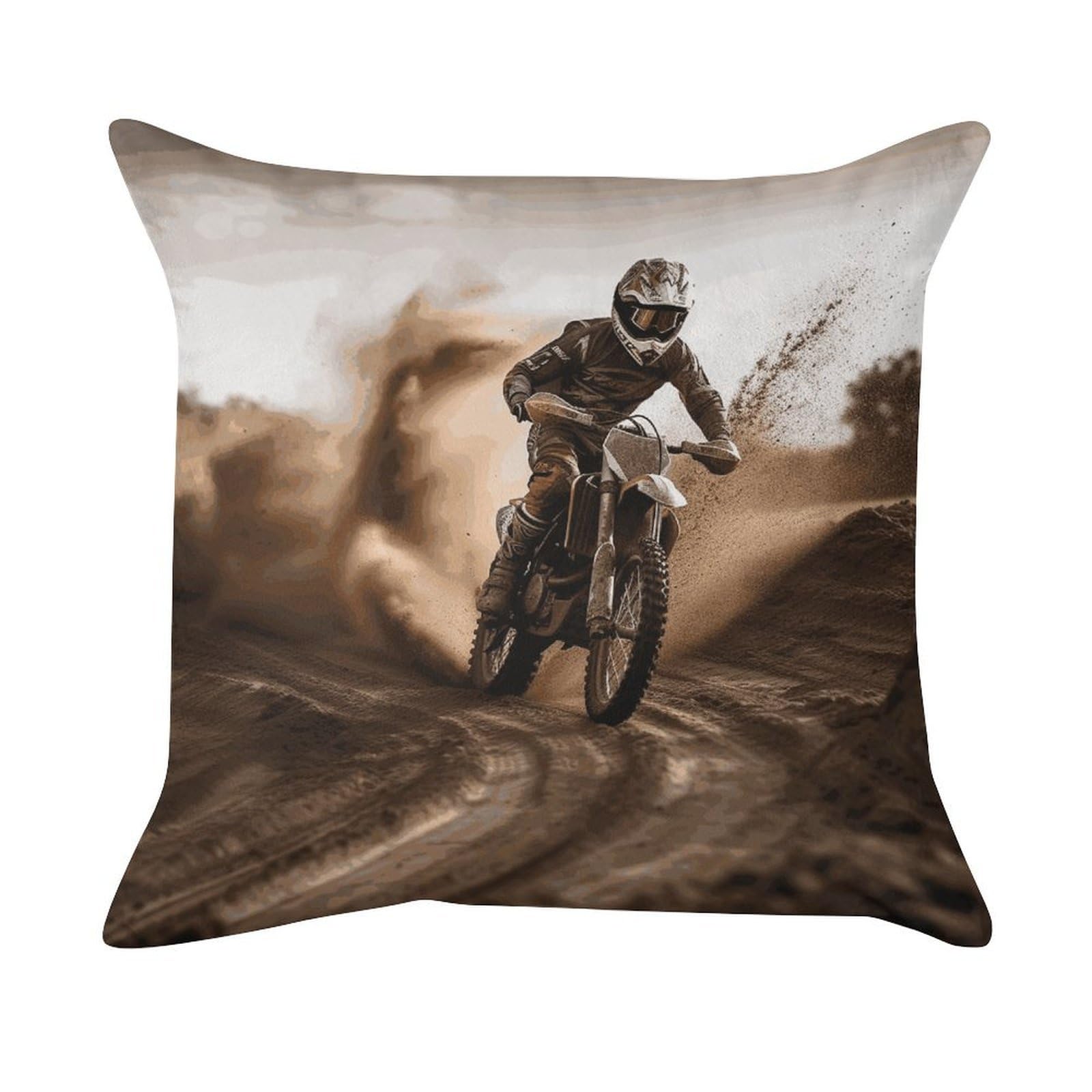 FekiLoot Motocross Pillowcase Velvet Throw Pillow Cover Ultra Soft Lumbar Pillow Shells Square Cushion Cases with Zipper Luxury Cozy Pillows Shams for All Seasons