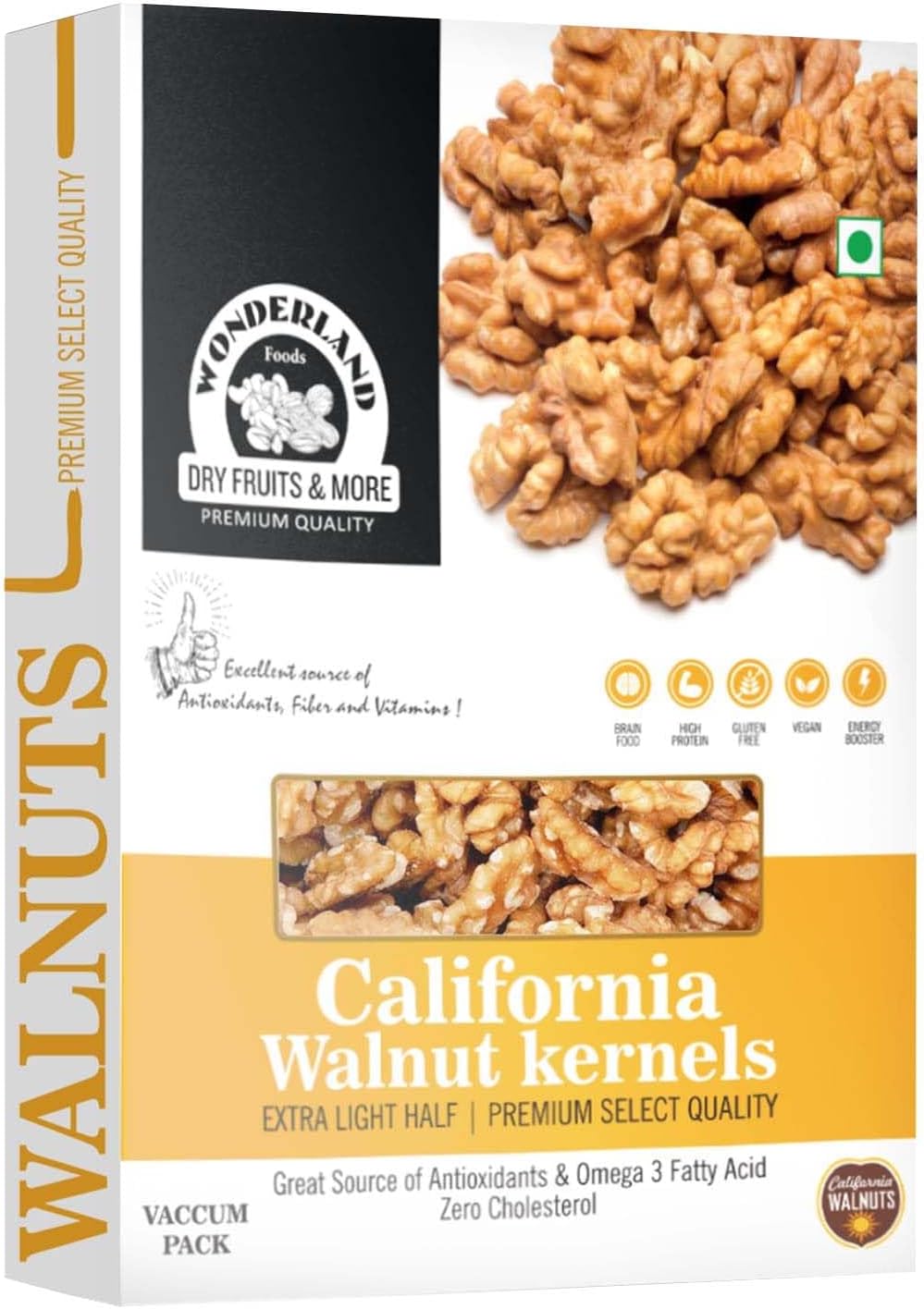 WONDERLAND FOODS (DEVICE) Walnuts Kernels, 200g, Dry Fruits