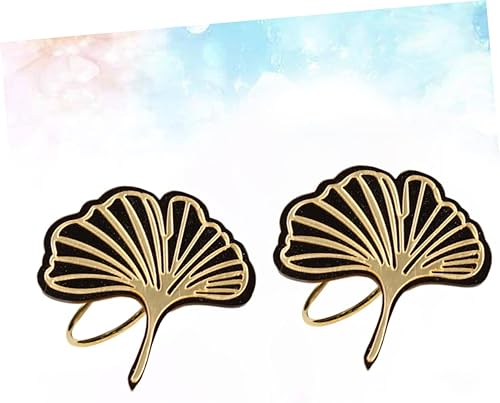 Miniatura 2 de Decoración de hojas, 4 piezas, adorno para mesa de oro, decoración de servilletas, anillos de servilleta, hebilla de servilleta, anillo de