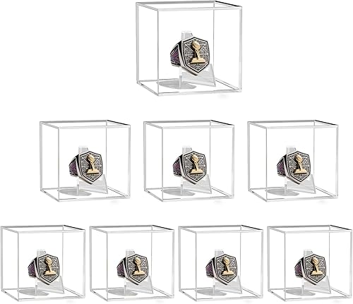 Miniatura 10 de Paquete de 2 vitrinas de béisbol, cajas acrílicas con protección UV para exhibición, vitrina transparente, cubo de béisbol, recuerdos y protector de