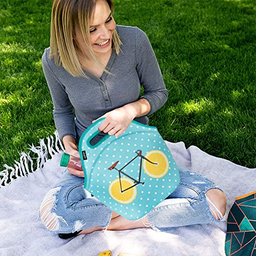 Artovida Artists Collective Insulated Neoprene Lunch Bag | Washable Soft Lunch Tote For School And Work - Design By Florent Bodart (France) "Zest" - Classic #TOP3