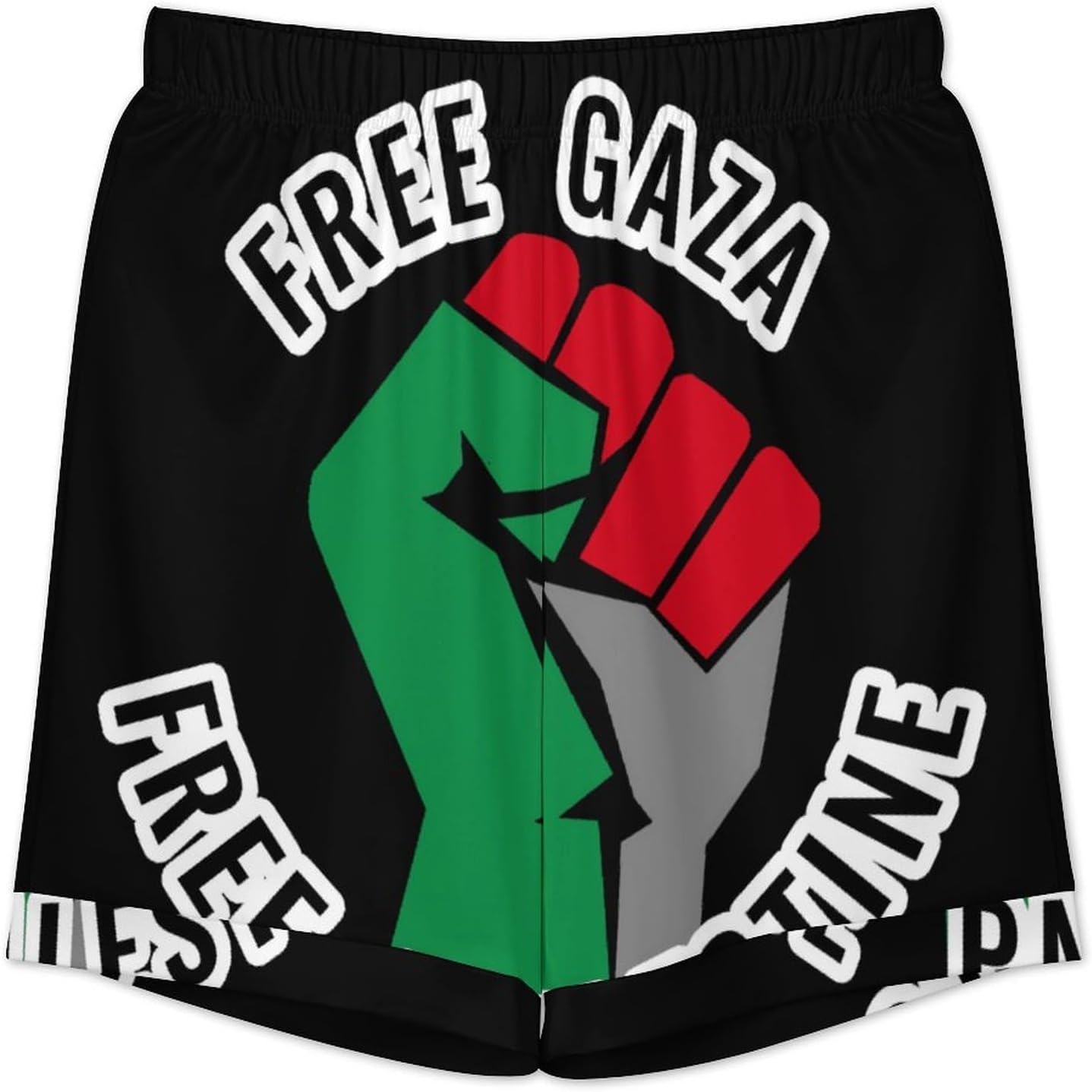 Free Gaza Free Palestine Men's Short Sleeve Pajama Set Satin Silk Like Lounge Sleepwear