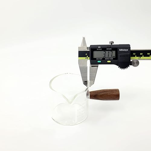 Miniatura 6 de WALNUT COFFEE Vaso de chupito de espresso hecho a mano de 3 onzas con boquilla doble con mango de nogal americano, taza de leche de medición triple