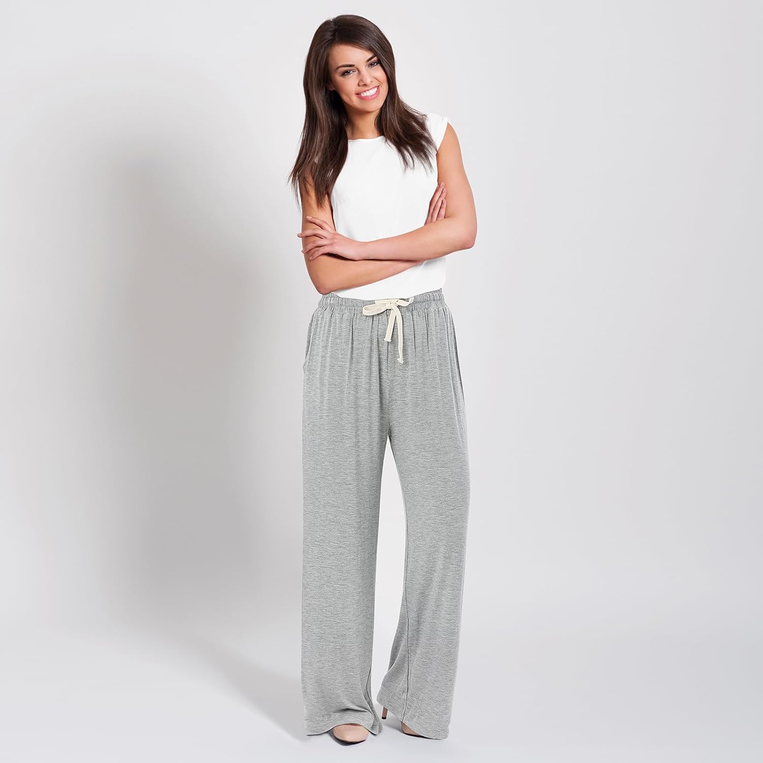 ESTAMICO Women Ultra Soft Viscose Pajamas Bottoms Wide Leg Lounge Sleep Pant with Elastic Waistband - Image 5