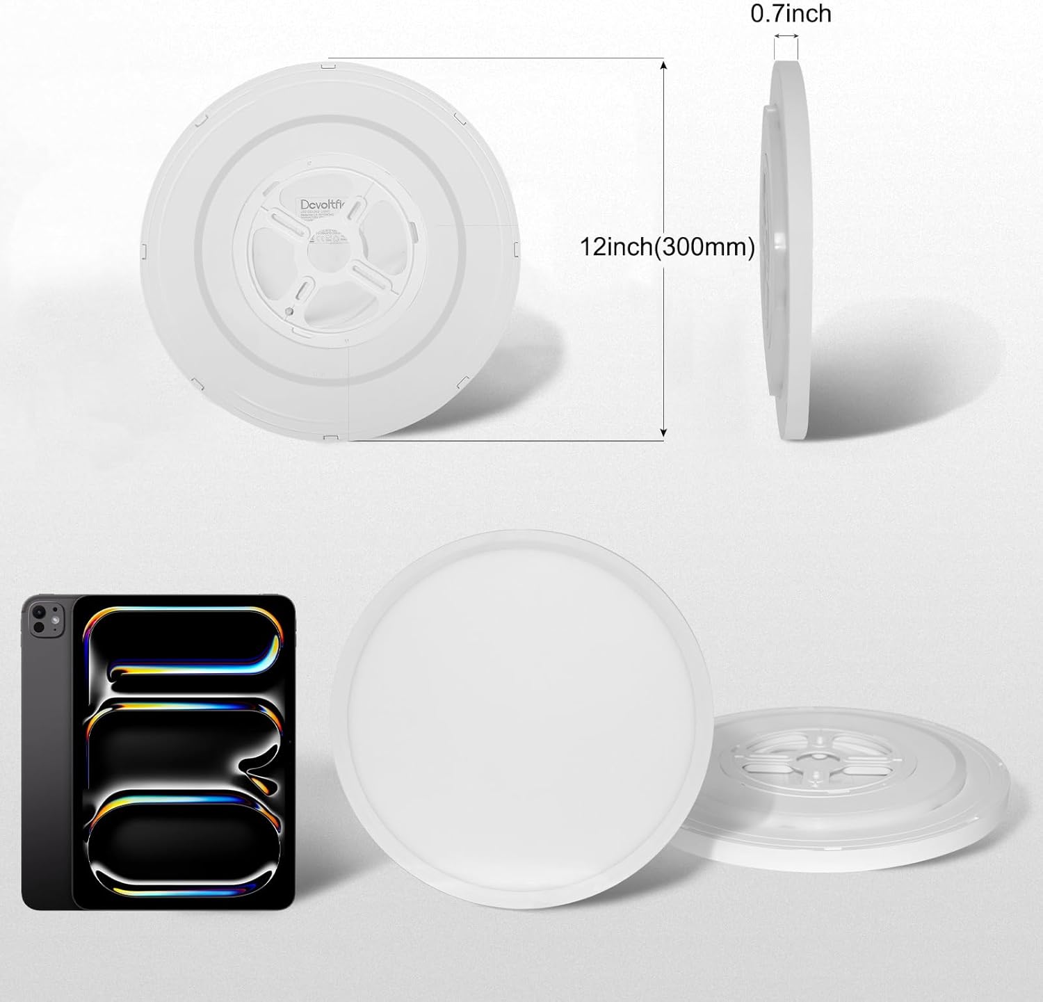 2Pack 12 Inch LED Flush Mount Ceiling Light Fixture with Remote Control, Dimmable 2000K Warm Night Light for Bedroom, 24W 3000K-6500K Color Adjustable Hardwire Lamp for Hallway, Memory Function, White