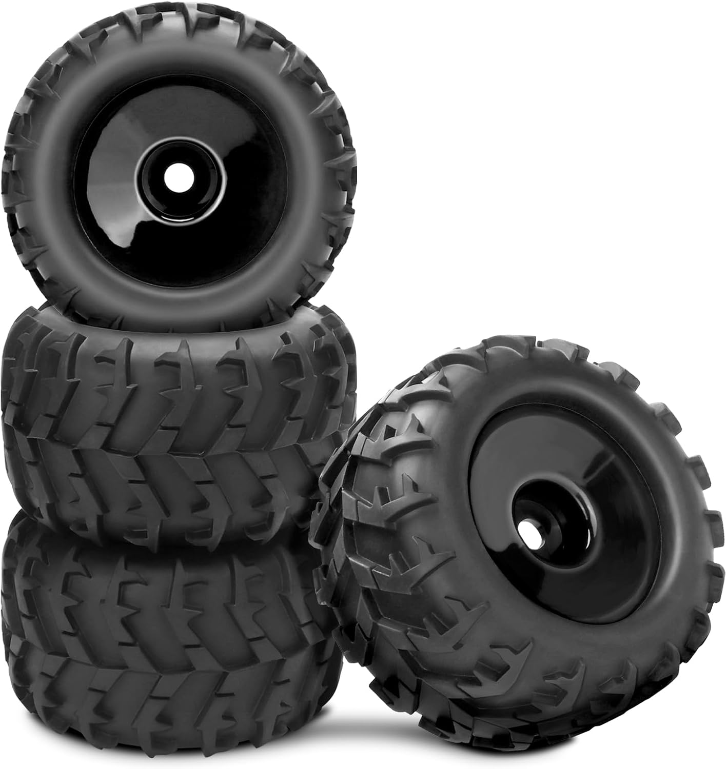 17mm Hex RC Wheel and Tires, daitoku 1/8 RC Off Road Racing Truck Tires and Wheels for Redcat Hsp Kyosho Hobao Hongnor Team Losi GM DHK HPI Traxxas Maxx E-Revo 2.0 3.3 Arrma Kraton Outcast 4-6S