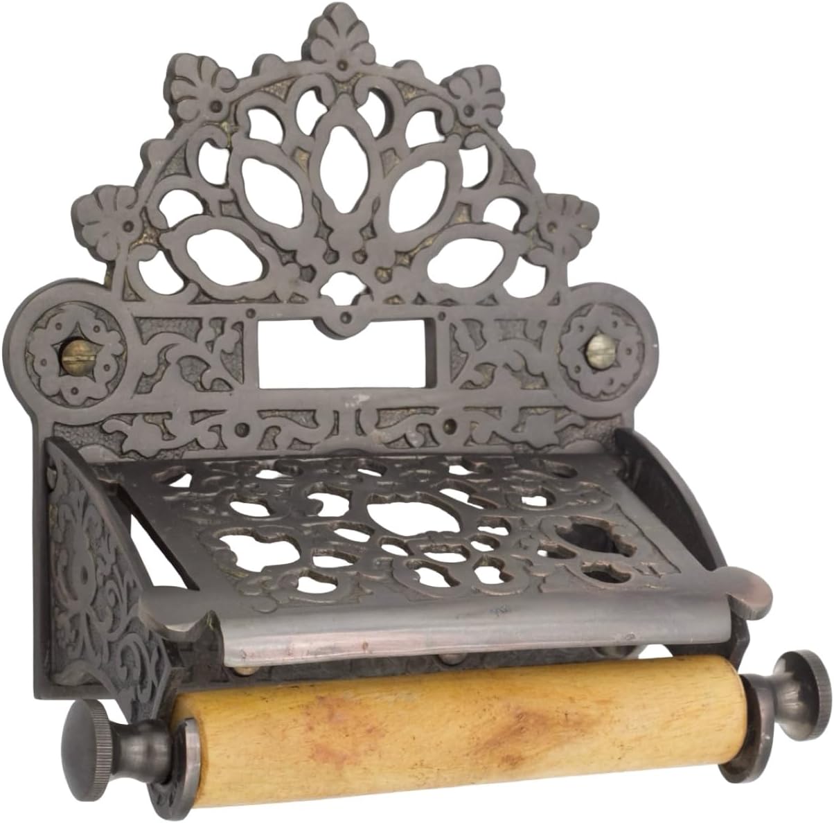 Wall Mounted Fan Top Toilet Paper Holder in Bronze