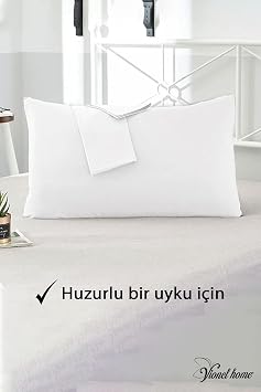 Vionel Home Cotton 2-Piece Pillowcase with Lid 50x70 cm - Soft and Breathable - Solid Color (White)