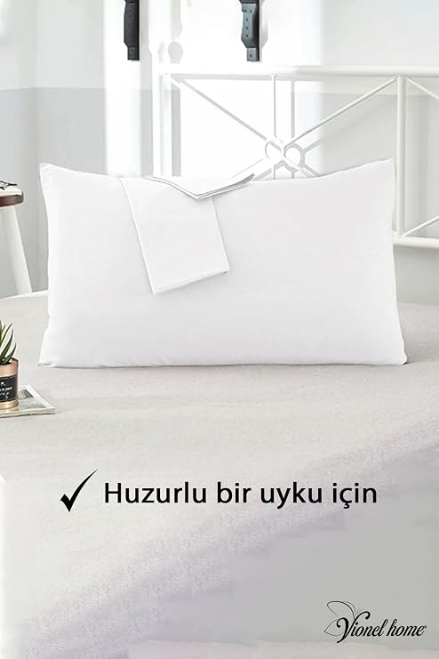 Vionel Home Cotton 2-Piece Pillowcase with Lid 50x70 cm - Soft and Breathable - Solid Color (White)