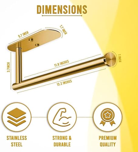 Miniatura 5 de Soporte adhesivo para toallas de papel, soporte de pared para cocina y baño, debajo de la pared del gabinete, soporte para rollo de papel, encimera,