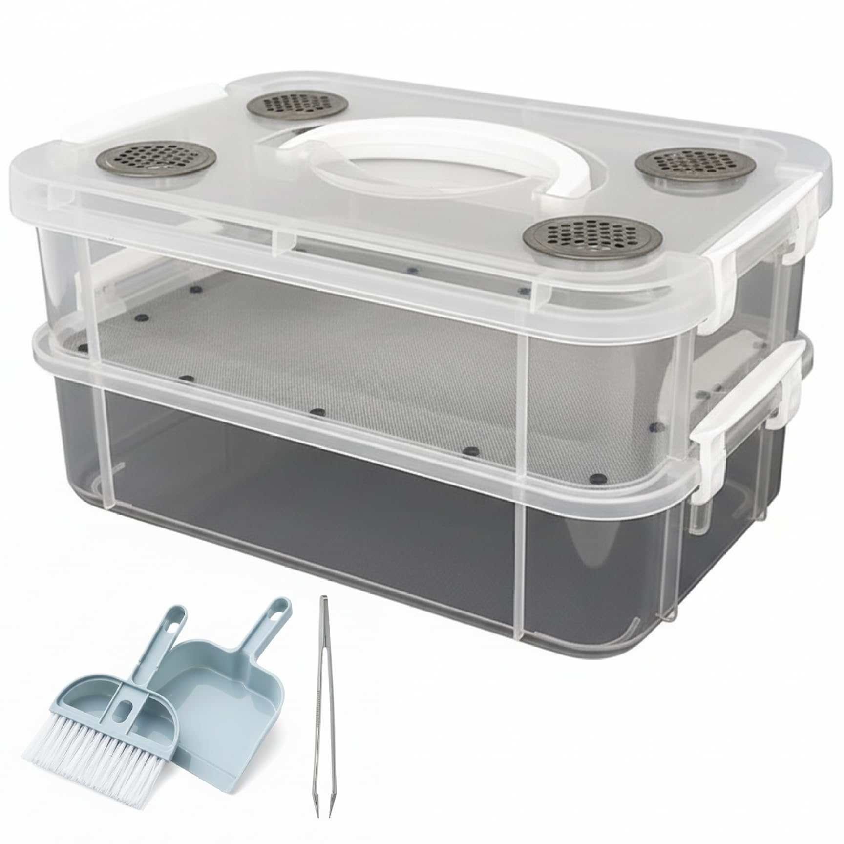 Kit d'élevage de grillons propre avec bac transparent anti-odeur pour blattes