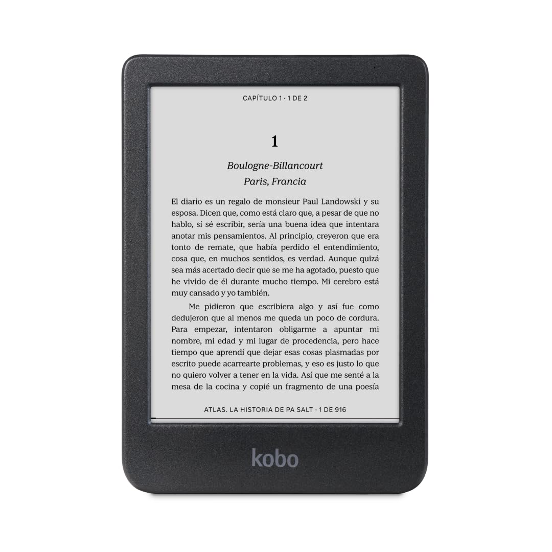 Kobo Clara BW | eReader | Pantalla táctil antirreflejos de 6” con ComfortLight Pro | Opción de Modo Oscuro | Audiolibros | Resistente al Agua | 16 GB de Almacenamiento | Negro