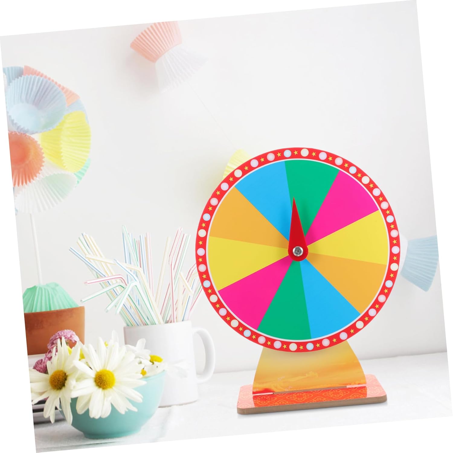 UPKOCH Rotatable Prize Wheel for Parties Raffle Game Turntable Lightweight Event Prop for Home Gatherings Festivals and Classroom Activities