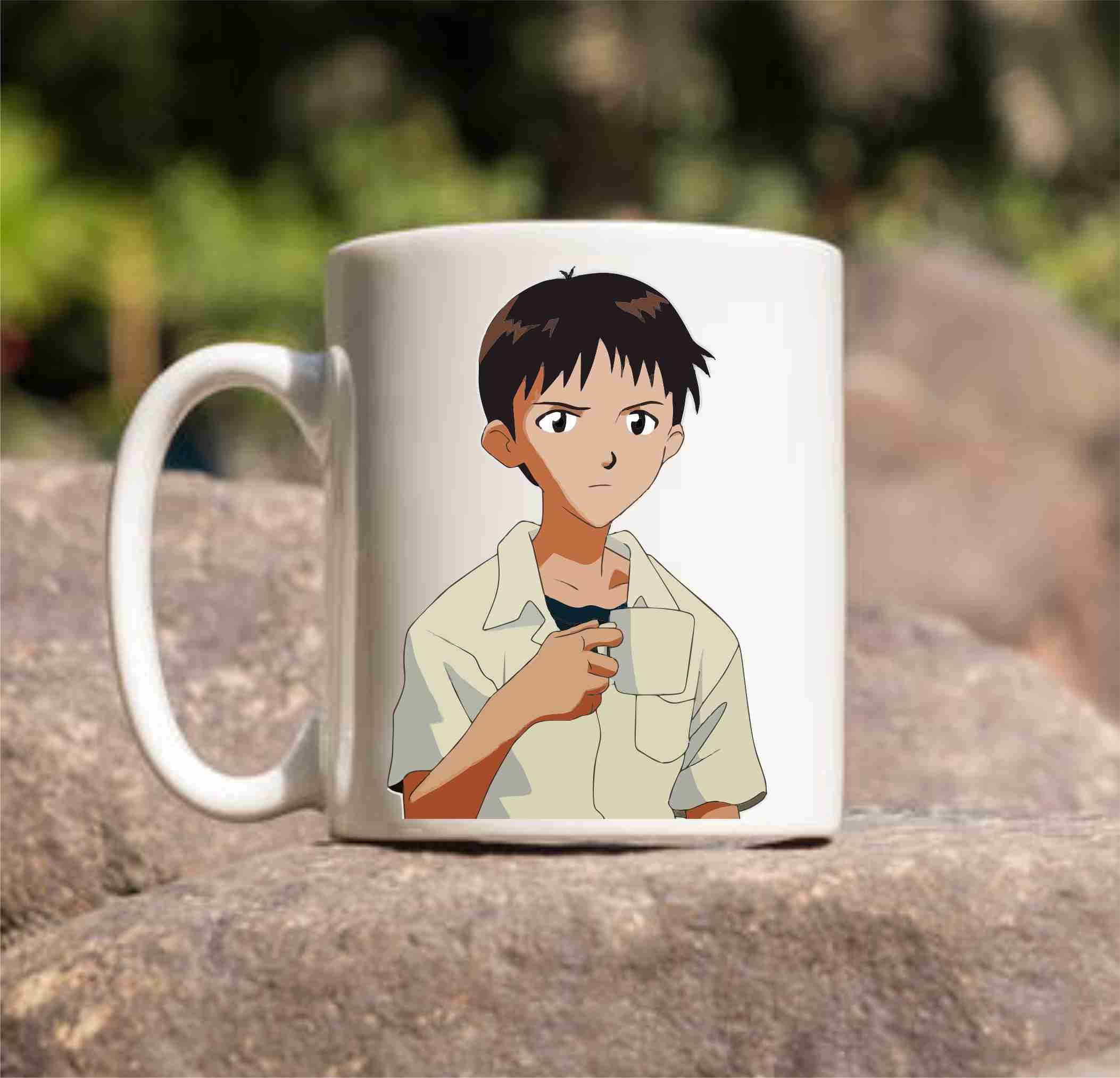 Partyzon Shinji Cup Printed Mug White Tea Milk and Coffee Cup and Mug Made of Ceramic-11 oz (350ml) Ideal and Sweet Gift and Return Gift Choice for Kids Friends Brother Sister Son Daughter