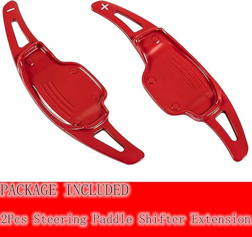 Miniatura 7 de Yoursme Cubierta de extensión de aluminio rojo para palanca de cambios para el volante, accesorios interiores para Chevy Chevrolet Camaro 2012-2015