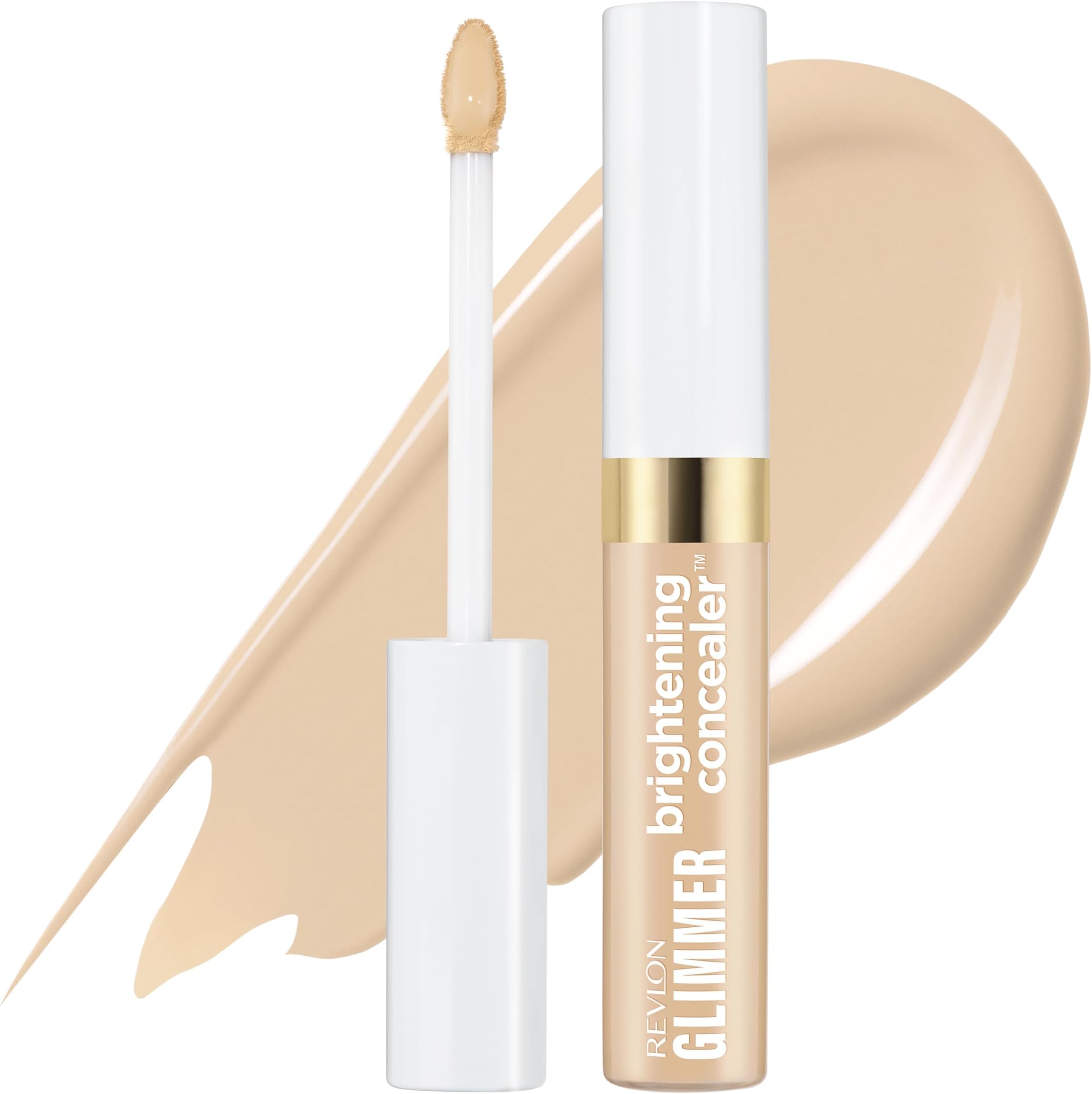 Glimmer Brightening Concealer, Liquid Under Eye Makeup, Made with Caffeine, Vitamin C, & Stevioside, 125, 0.3 fl oz