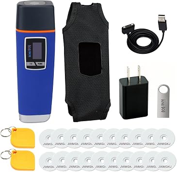 JWM Fingerprint Security Guard Tour System with Flashlight, Built-in Flashlight and Voice Prompt, Multilingual Software Available, for Hotel, Warehouse and Logistics Patrol