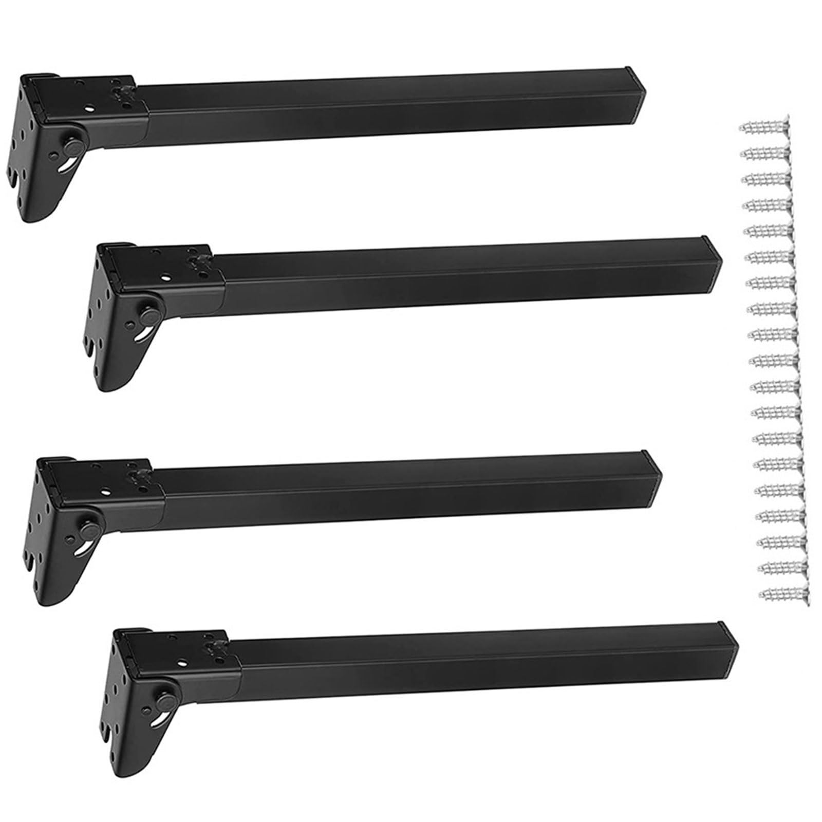 4 gambe da tavolo in metallo resistente, design pieghevole, per ufficio e tavolini da caffè, regolabili, 20/25/30/35 cm, include viti e componenti per postazione di lavoro robusti