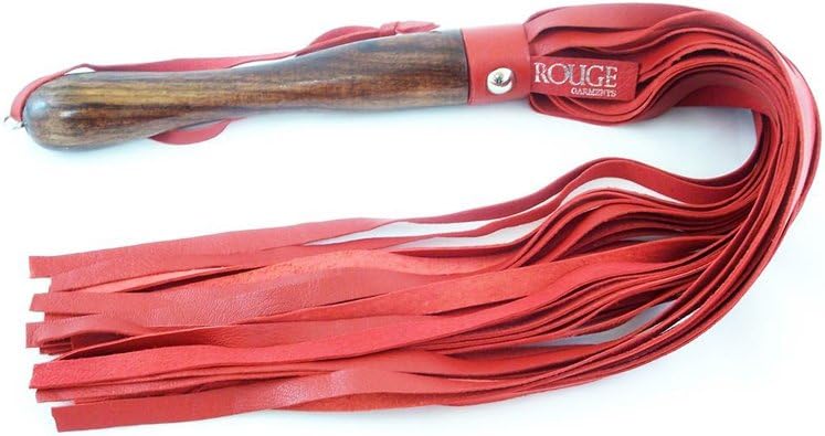Unisex-Adult's Leather Flogger with Wooden Handle, One Size, Red