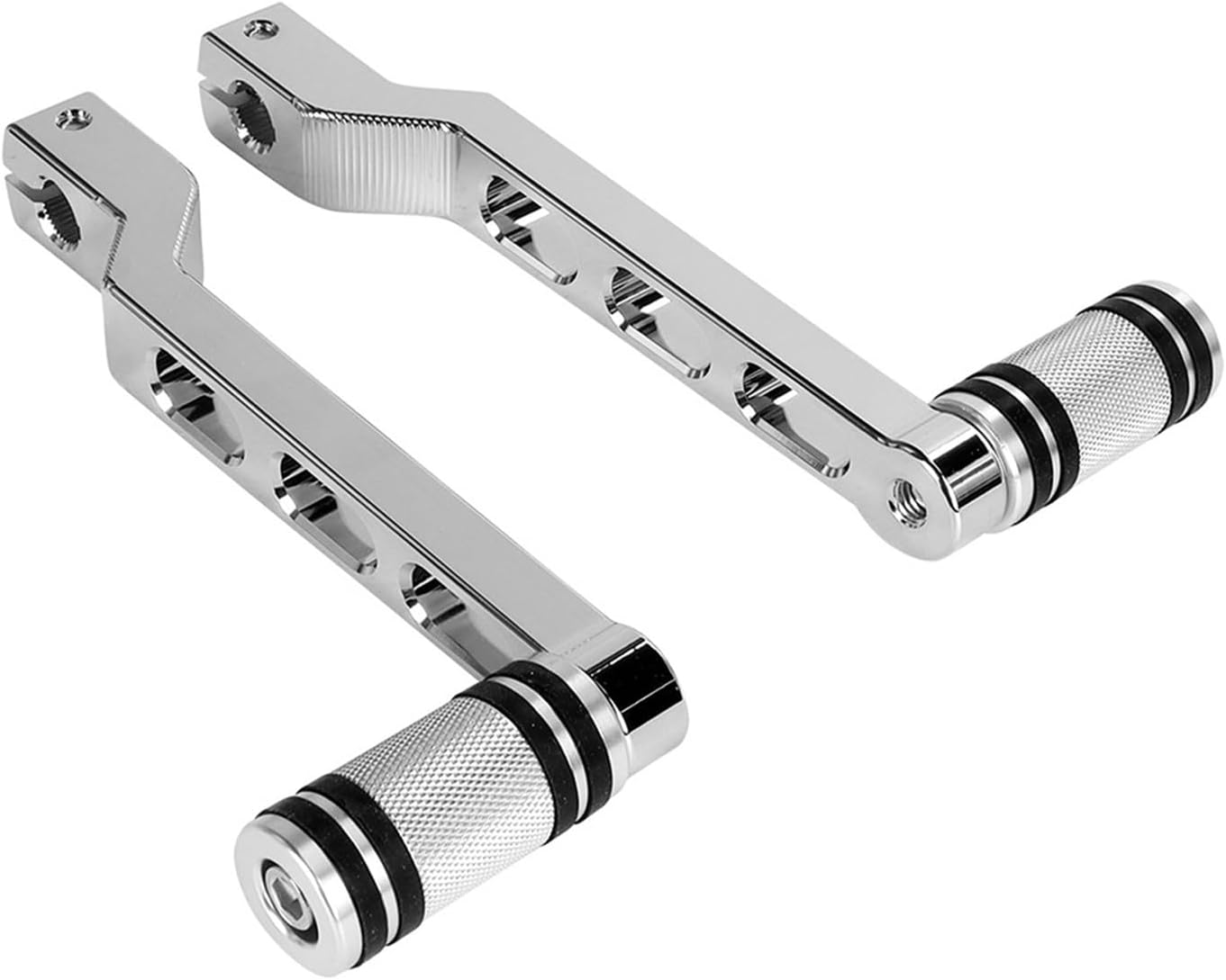 Aluminum Motorcycle Gear Shift Lever Footpegs Heel Toe Shifter Pedals Fit for Touring Road Glide Trike FL Fit for Softail(Black)