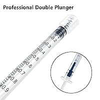Vista 22 de 100Pack -1ml Luer lock Syringes with 23Ga(1inch) Needles, Individually Packaging Disposable Plastic Syringes and Needles for Scientific Labs