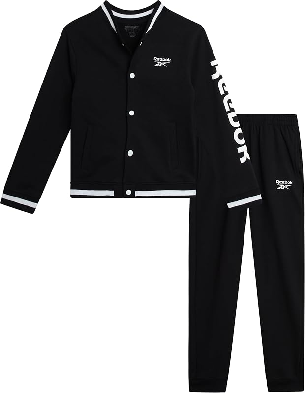 Boys 2-Piece Varsity Tracksuit - Fleece Jacket & Joggers (8-12)