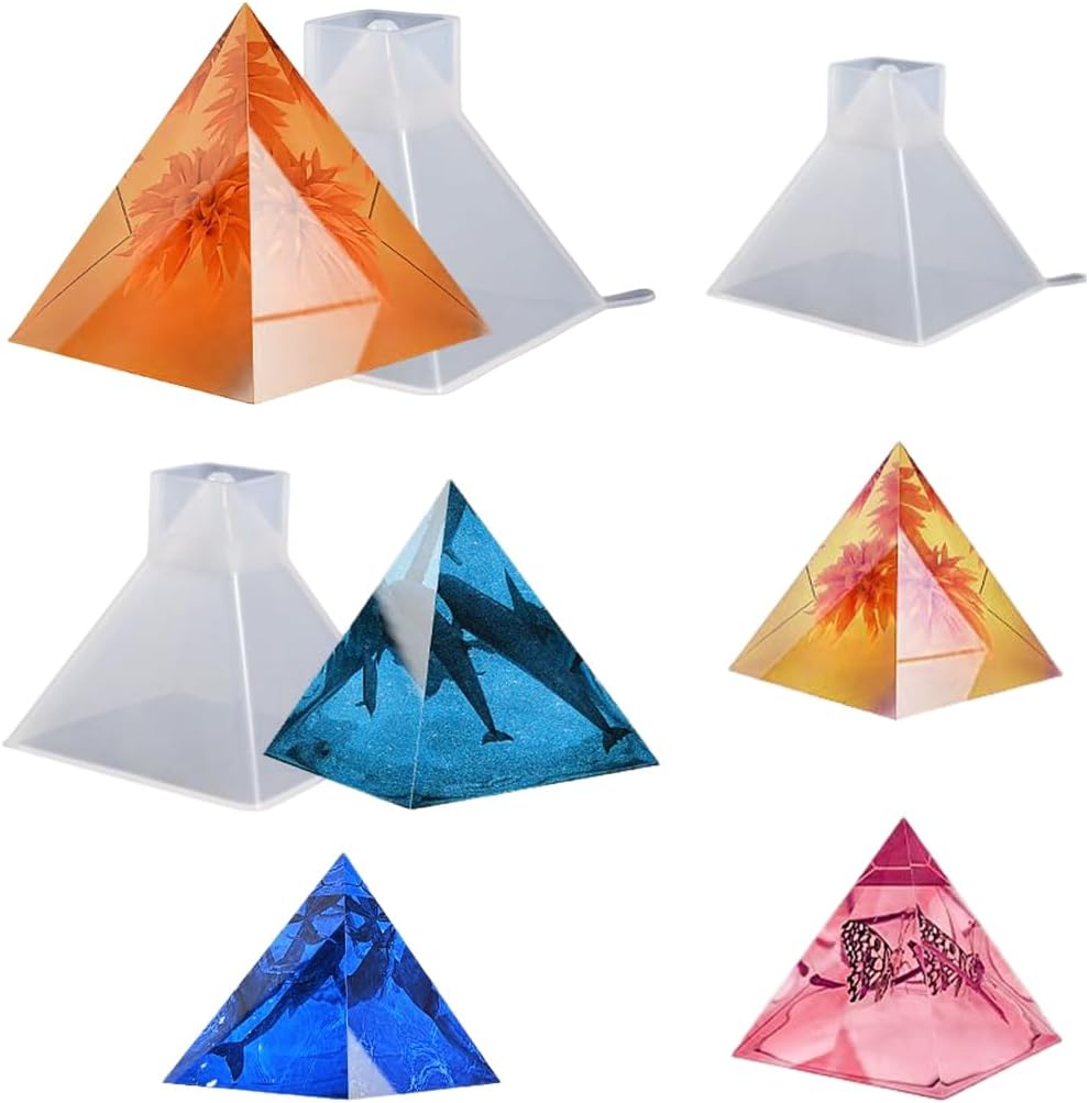 KyeeaDIY 3 Pieces Pyramid Resin Molds Silicone 3D, Pyramid