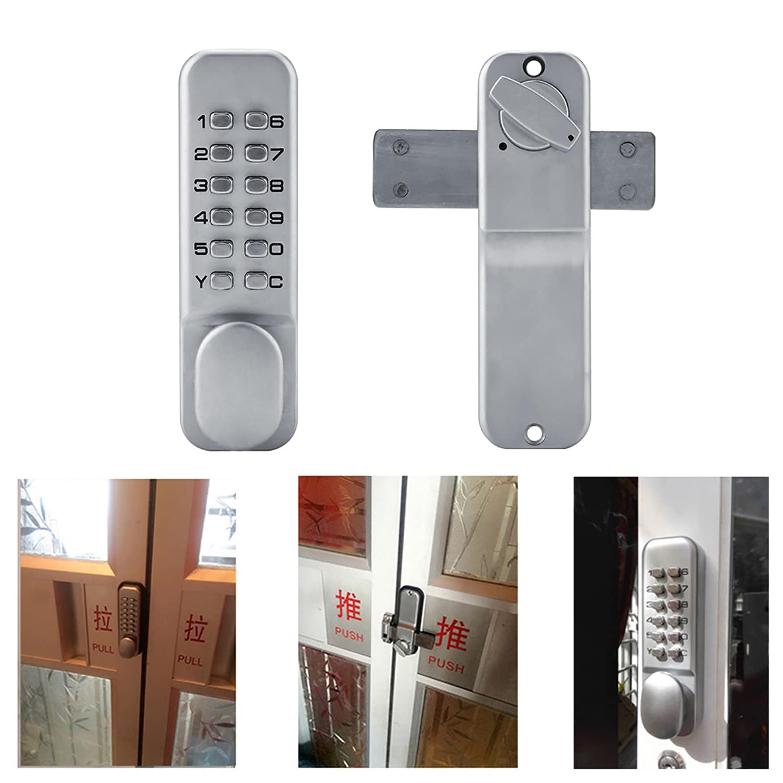 Mechaniczne zamki do drzwi, 1-11 cyfr, stop cynku, zamek do drzwi wejściowych, zamek szyfrowy z klawiaturą, kombinacja gałek do drzwi, do garażu, hotelu, biura, studia