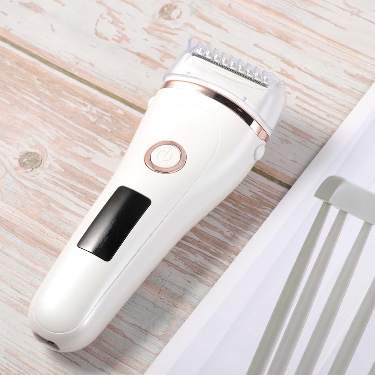 Uonlytech Depilatore Corpo Donna Rasoio Inguine Display Led, Rasoio Elettrico USB Ricaricabile in Abs e Acciaio Inossidabile per Pelle Liscia e Morbida, per Braccia e Contorno Bikini