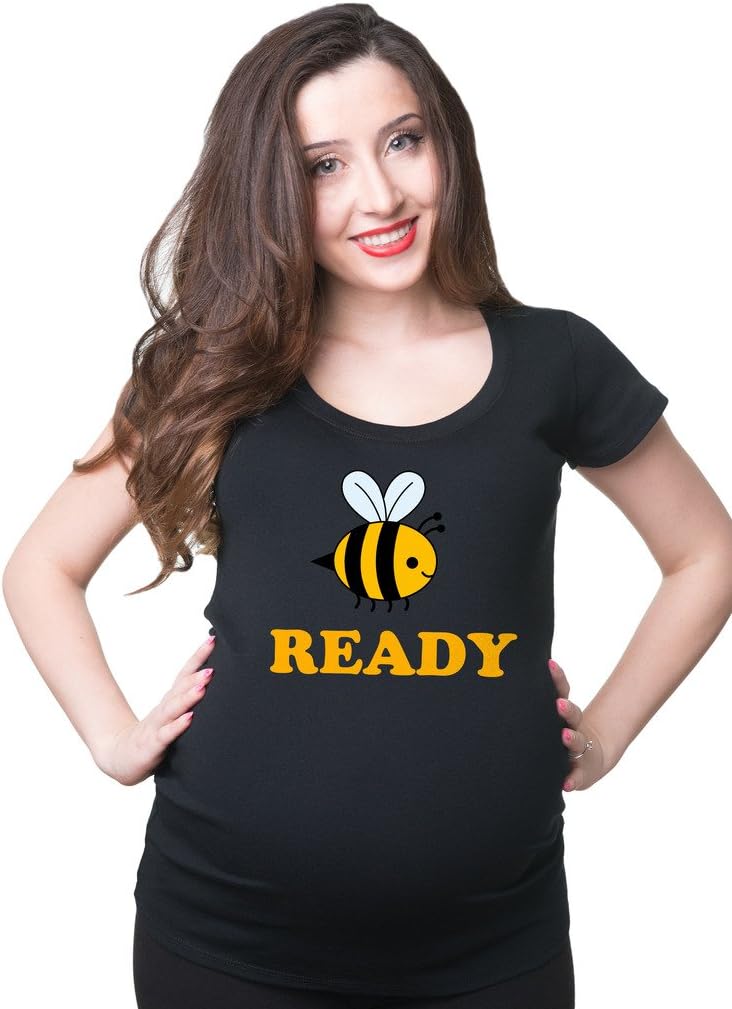 Milky Way Tshirts Bee Ready Maternity tee Shirt X-Large Black
